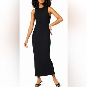 NWT Women's Gabriela High Neck Cut-in A-line Side-Slit Maxi Sweater Dress Size S